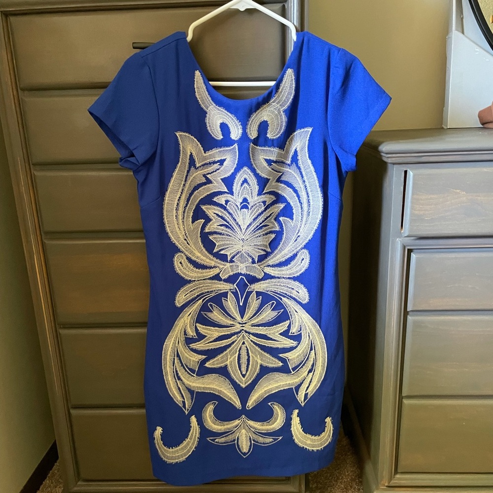 Anthropologie blue dress